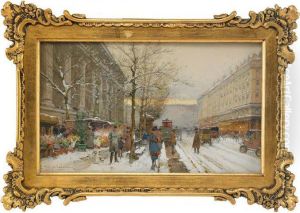 Le Marche Aux Fleurs by Eugene Galien-Laloue