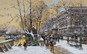 Effet De Neige Au Quai Du Louvre