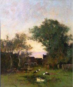 Coucher De Soleil Sur La Ferme