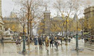 La Place Du Chatelet by Eugene Galien-Laloue
