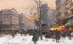 La Porte Saint-martin En Hiver, Paris