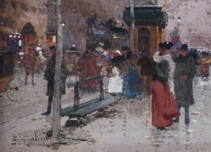 Pariser Strassenansicht by Eugene Galien-Laloue