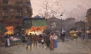 Le Bazar Pres De La Gare Del'est. by Eugene Galien-Laloue
