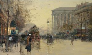 Boulevard De La Madeleine by Eugene Galien-Laloue