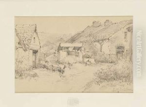 Paysage A La Jeune Femme by Eugene Galien-Laloue