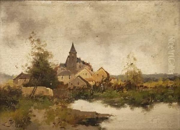 Lavandieres Pres D'un Village - view 1