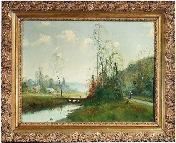 Summery River-landscape - view 1
