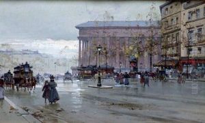 Animation Boulevard Des Capucines by Eugene Galien-Laloue