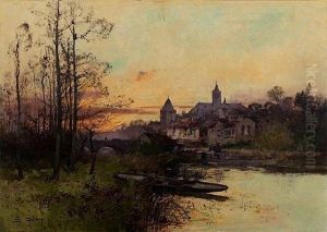 Vue De Montigny-sur-loing by Eugene Galien-Laloue