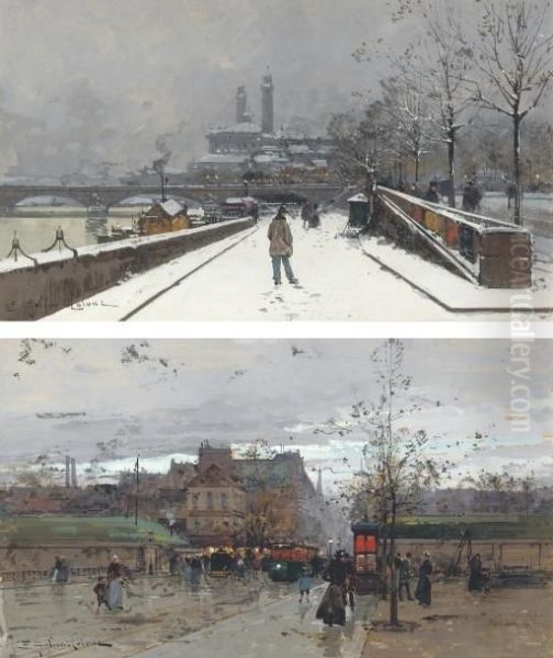 Porte De Chatillon; And La Berge Au Quai Debilly - view 1