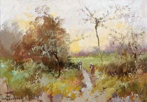 Zwei Frauen Am Feldweg