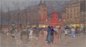 Le Moulin Rouge by Eugene Galien-Laloue
