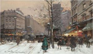 La Porte St Martin by Eugene Galien-Laloue