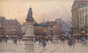 Place Clichy by Eugene Galien-Laloue