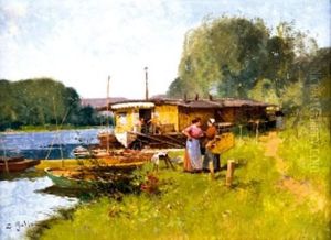 Lavandieres Devant Un Bateau-lavoir Lavandieres Devant Un Bateau-lavoir
