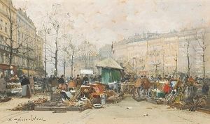 La Brocante by Eugene Galien-Laloue