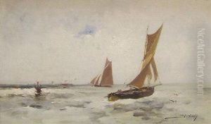 Seascape With Sailing Boats Seascape With Sailing Boats
