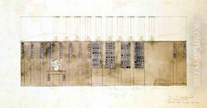 Design for a wall table and doors 1905 by Charles Rennie Mackintosh