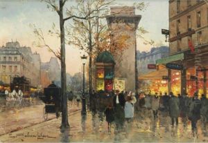 Animation Autour De La Porte 
Saint-denis [ ; Busy Boulevard By The Porte Saint-denis ; Gouache ; 
Signed Lower Left ; Executed Circa 1903 ; It Will Be Included In The 
Catalogue Raisonne Being Prepared By Noe Willer]
