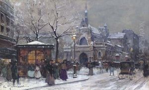 L'eglise St. Laurent by Eugene Galien-Laloue