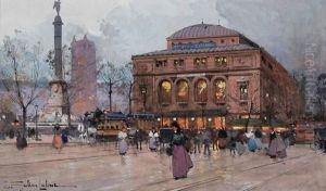La Place Du Chatelet by Eugene Galien-Laloue