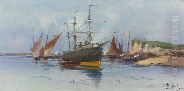 Zweimaster Vor Anker Und Segelschiffe. - view 1