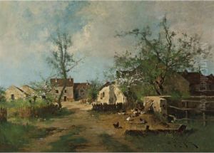 Farmyard With Chickens