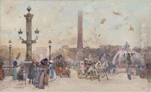 Place De La Concorde by Eugene Galien-Laloue
