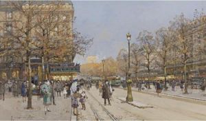 Les Champs-elysees by Eugene Galien-Laloue
