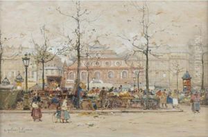 Market Place by Eugene Galien-Laloue