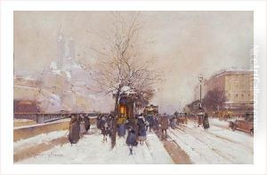 Paris, La Seine A L'ancien Trocadero by Eugene Galien-Laloue