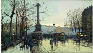 La Place Du Chatelet by Eugene Galien-Laloue