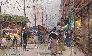 La Porte Saint-denis by Eugene Galien-Laloue