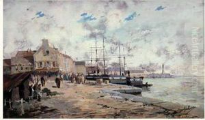 Scene De Port En Normandie Scene De Port En Normandie