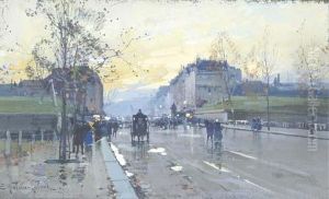 Boulevard Parisien by Eugene Galien-Laloue