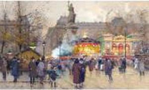 Place De La Republique by Eugene Galien-Laloue