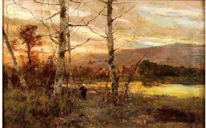 Coucher De Soleil En Bord De Riviere