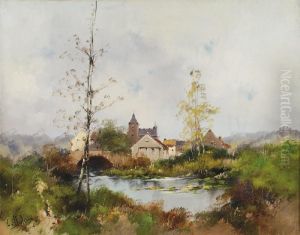 Bords De Riviere by Eugene Galien-Laloue