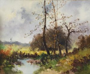 Bord De Riviere by Eugene Galien-Laloue