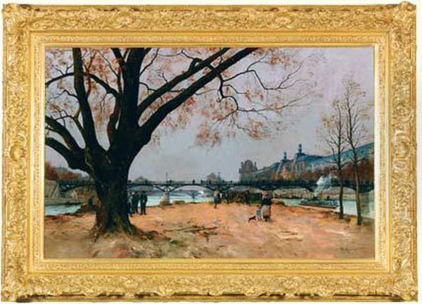 Le Louvre Et Le Pont Des Arts Vus Du Square Duvert Galand - view 1