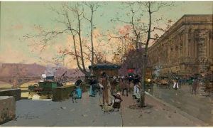 Les Quais A Paris by Eugene Galien-Laloue