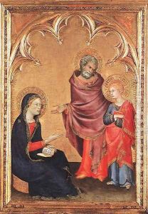 Christ Discovered in the Temple (The Holy Family) 1342 by Simone Martini