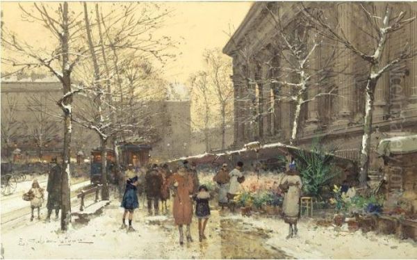 Marche Aux Fleurs A La Madeleine En Hiver - view 1