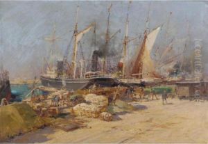 Port De Marseilles by Eugene Galien-Laloue