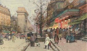 L'arche De La Porte St Denis by Eugene Galien-Laloue