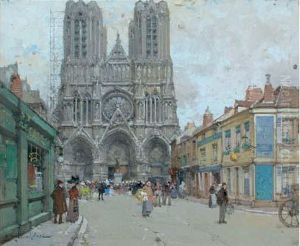 Rue Animee Devant La Cathedrale