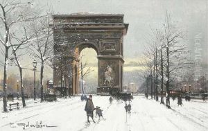 L'arc De Triomphe Sous La Neige L'arc De Triomphe Sous La Neige