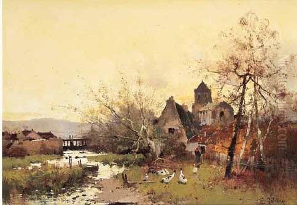 < Village En Bord De Riviere >. - view 1
