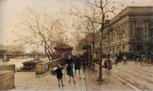Le Louvre Et La Passerelle Des Arts