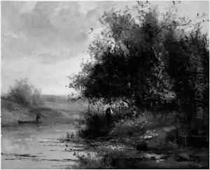 Bord De Riviere by Eugene Galien-Laloue